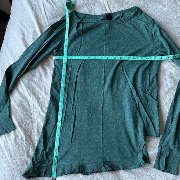 NWOT anthro long sleeve asymmetrical teal top - Picture 2 of 4